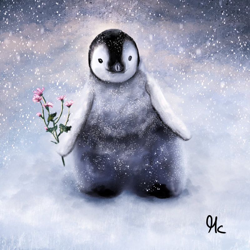 Penguin Giving Flowers